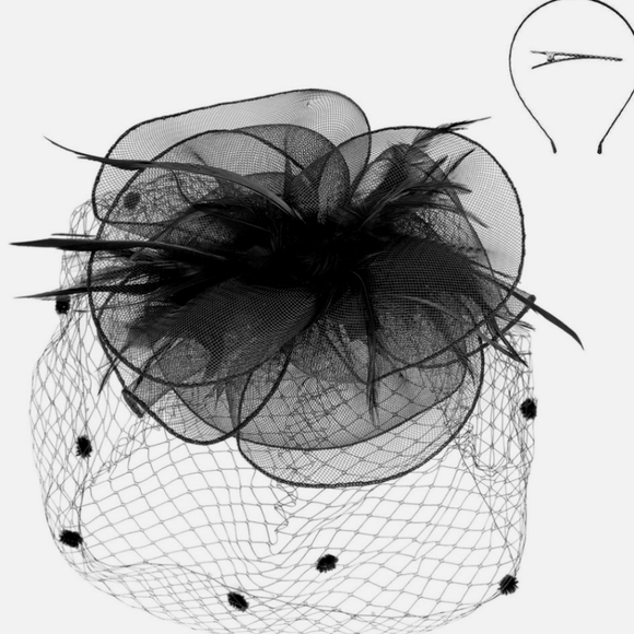 Gorgeous Green Fascinator Kentucky Derby, High Tea Church, Funeral Hat - Picture 1 of 4